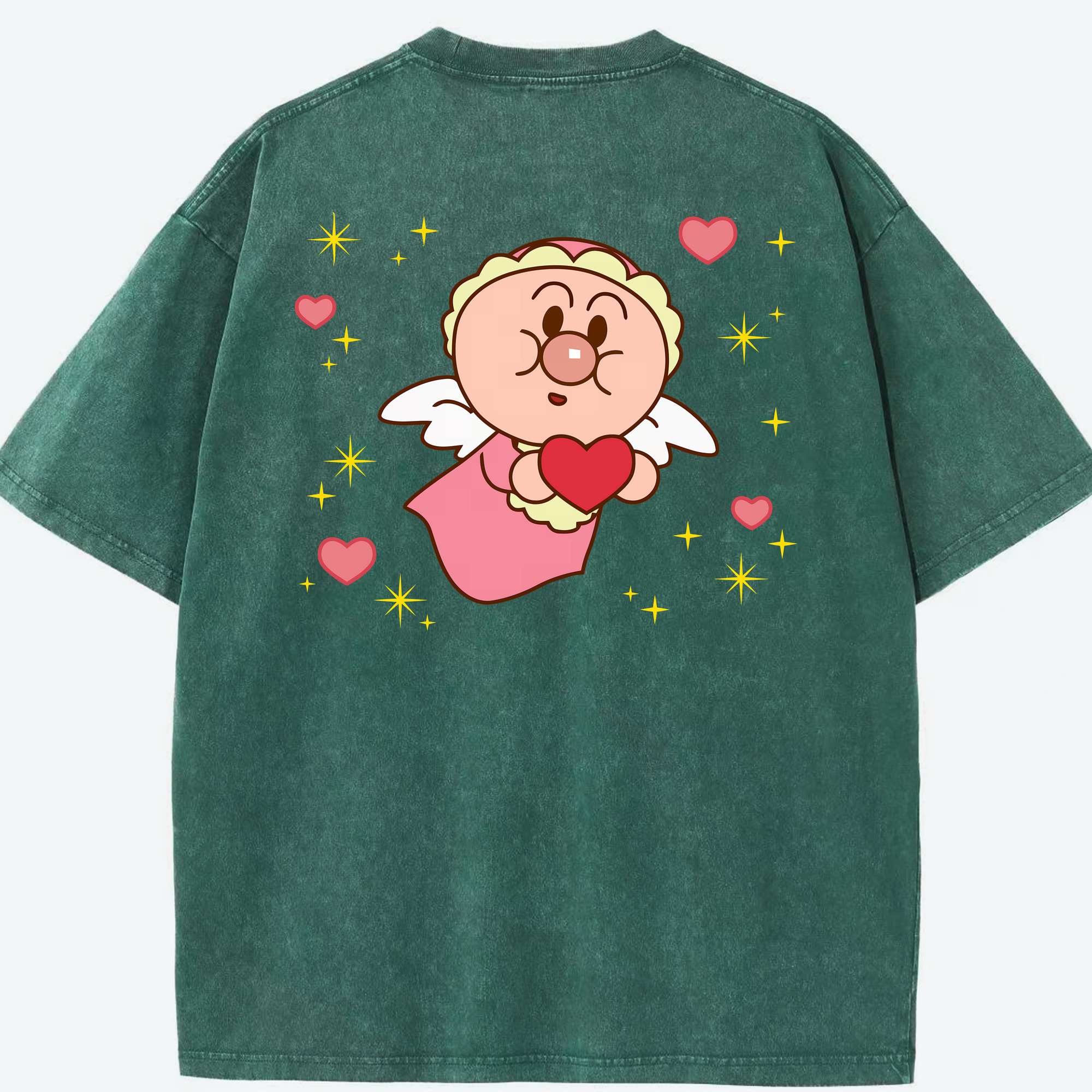 （画像用） アンパンマン Anpanman 綿100% ヴィンテージ風 半袖Tシャツ（背面プリント）